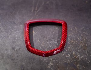 FIAT 500 ABARTH Rear Emblem Trim (1 piece) - Carbon Fiber - Red Candy